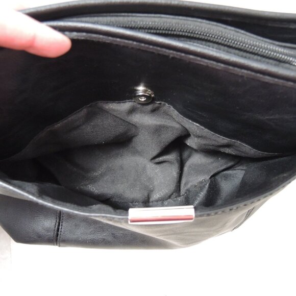 Rosetti Shoulder Bag Black Purse with Silver Tone Hardware Multiple Pockets - Picture 11 of 16